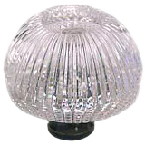 Grooved Round 1-3/8'' Crystal Knob with Bronze Base