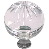 Round 1-3/8'' Crystal Knob with Polished Chrome Base M1115-US26