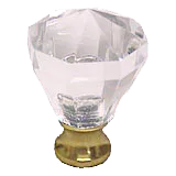 Octagon 1-1/16'' Crystal Knob with Polished Brass Base