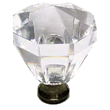 Octagon 1-1/4'' Crystal Knob with Antique Brass Base M13/32-US5