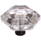 Hexagon 1-1/2'' Crystal Knob with Bronze Base