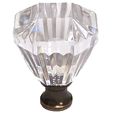 Octagon 1-1/4'' Crystal Knob with Bronze Base M991-US10B