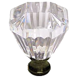 Octagon 1-1/4'' Crystal Knob with Antique Brass Base M991-US5