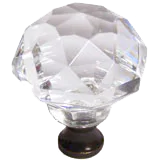 Round 1-3/8'' Crystal Knob with Bronze Base M992-US10B