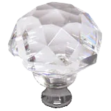 Round 1-3/8'' Crystal Knob with Polished Chrome Base M992-US26