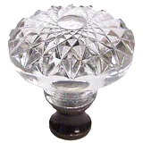 Round 1-3/8'' Crystal Knob with Bronze Base M993-US10B