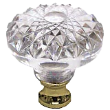 Round 1-3/8'' Crystal Knob with Polished Brass Base M993-US3