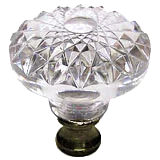 Round 1-3/8'' Crystal Knob with Antique Brass Base M993-US5