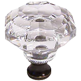 Octagon 1-1/4'' Crystal Knob with Bronze Base M994-US10B