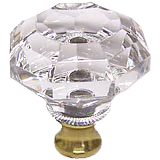 Octagon 1-1/4'' Crystal Knob with Polished Brass Base M994-US3