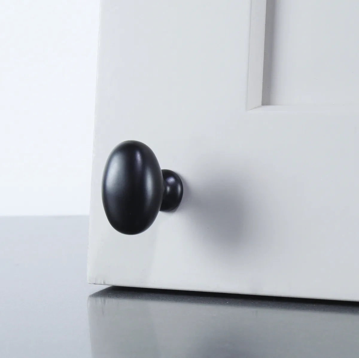 Matte Black 1-5/16'' x 7/8'' Oval Knob