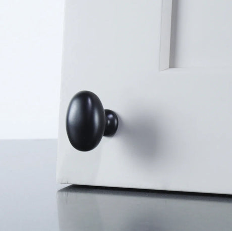 Matte Black 1-5/16'' x 7/8'' Oval Knob