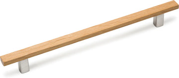 Wood Cabinet Pull with Stainless Steel Bases 40669A