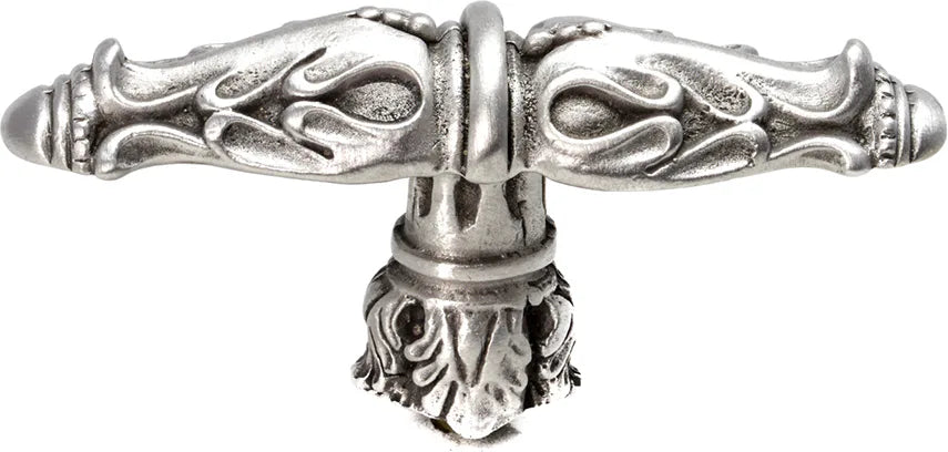 Acanthus leaves large knob Romanesque style with column base in Satin. 1047-11