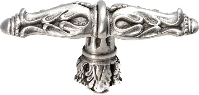 Acanthus leaves large knob Romanesque style with column base in Satin. 1047-11