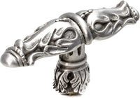 Acanthus leaves large knob Romanesque style with column base in Satin. 1047-11