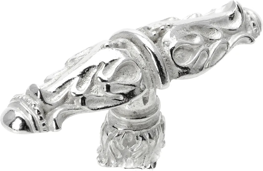 Acanthus leaves large knob Romanesque style with column base in Platinum. 1047-24