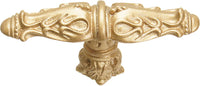 Acanthus leaves large knob Romanesque style with column base in Soft Gold. 1047-27