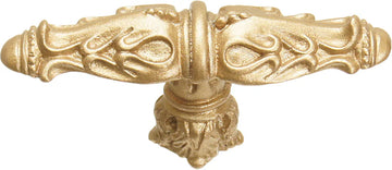 Acanthus leaves large knob Romanesque style with column base in Soft Gold. 1047-27
