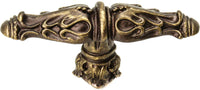 Acanthus leaves large knob Romanesque style with column base in Antique Brass. 1047-3