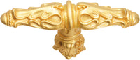 Acanthus leaves large knob Romanesque style with column base in Gilded Mercury. 1047-8