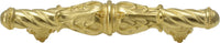 Acanthus 3'' cc pull Romanesque style with column base in Gilded Mercury. 1048-8