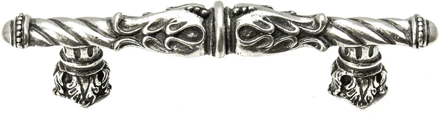 Acanthus 3'' cc pull Romanesque style with column base in Chalice. 1048-9