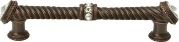 Caché 5'' cc large pull with end & center 7 rivoli Swarovski Clear Crystals 1200
