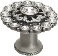 Caché large round knob with flared foot with Swarovski Clear Crystals 1203B