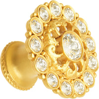 Cache Caché large round multi crystals knob with flared foot with Swarovski Clear Crystals 1203B-8C