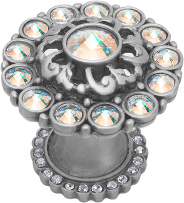 Caché large round multi crystals knob with halo platform with Swarovski Crystals 1203H