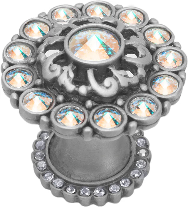 Caché large round multi crystals knob with halo platform with Swarovski Crystals 1203H
