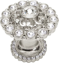 Caché large round multi crystals knob with halo platform with Swarovski Clear Crystals 1203H-24C
