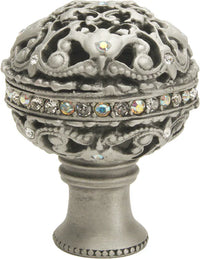 Juliane Grace large knob full round with Swarovski Clear Crystals in Satin. 134-11C
