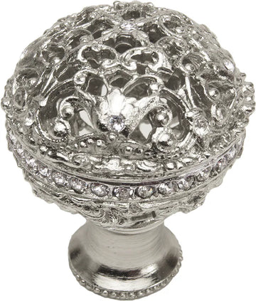 Juliane Grace large knob full round with Swarovski Clear Crystals in Platinum. 134-24C