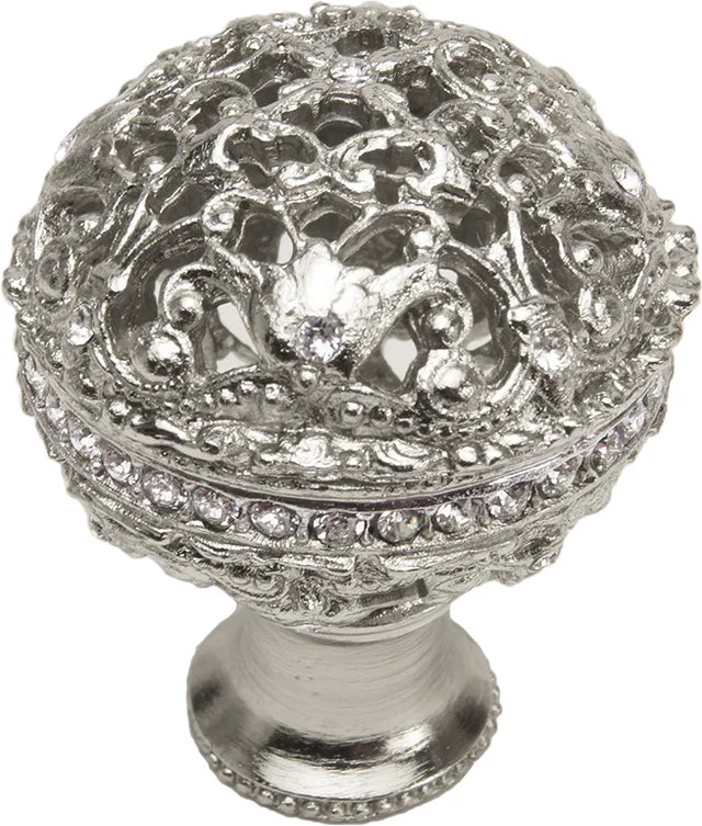 Juliane Grace large knob full round with Swarovski Clear Crystals in Platinum. 134-24C