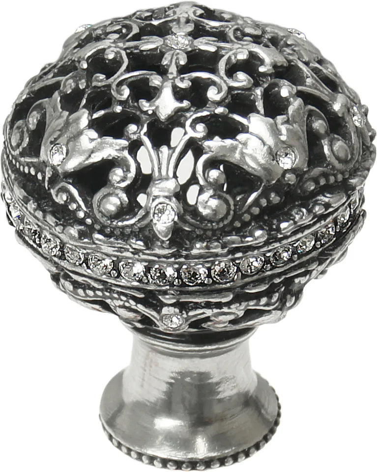 Juliane Grace large knob full round with Swarovski Clear Crystals in Chalice. 134-9C