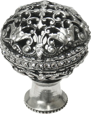 Juliane Grace large knob full round with Swarovski Clear Crystals in Chalice. 134-9C