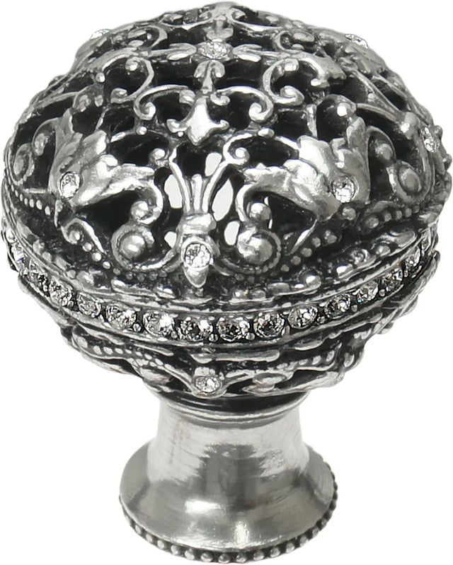 Juliane Grace large knob full round with Swarovski Clear Crystals in Chalice. 134-9C