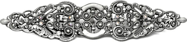 Juliane Grace elongated escutcheon with 18 Swarovski Clear & Aurore Boreale Crystals 135-11CAB
