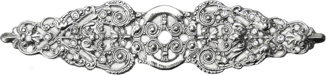 Juliane Grace elongated escutcheon with 18 Swarovski Clear Crystals in Platinum. 135-24C