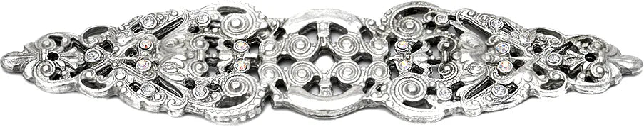 Juliane Grace elongated escutcheon with 18 Swarovski Clear & Aurore Boreale Crystals 135-24CAB