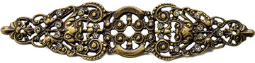 Juliane Grace elongated escutcheon with 18 Swarovski Clear Crystals in Antique Brass. 135-3C