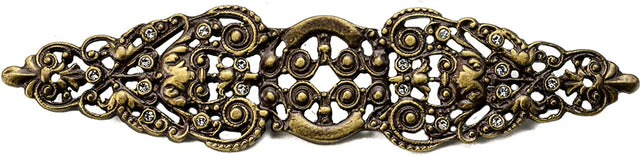 Juliane Grace elongated escutcheon with 18 Swarovski Clear Crystals in Antique Brass. 135-3C