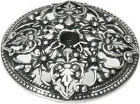 Juliane Grace large round back plate with florets in Chalice. 136-9