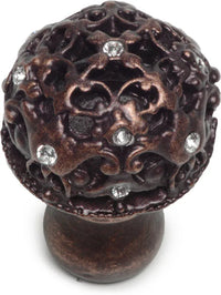 Juliane Grace medium knob full round with 13 Swarovski Clear Crystals 139-22C