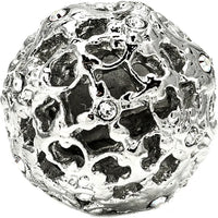 Juliane Grace medium knob full round with 13 Swarovski Clear Crystals in Platinum. 139-24C