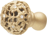 Juliane Grace medium knob full round with 13 Swarovski Clear Crystals in Soft Gold. 139-27C