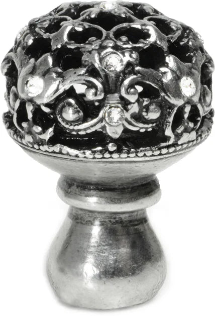 Juliane Grace medium knob full round with 13 Swarovski Clear Crystals in Chalice. 139-9C