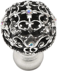 Juliane Grace medium knob full round with 13 Swarovski Clear Crystals in Chalice. 139-9C